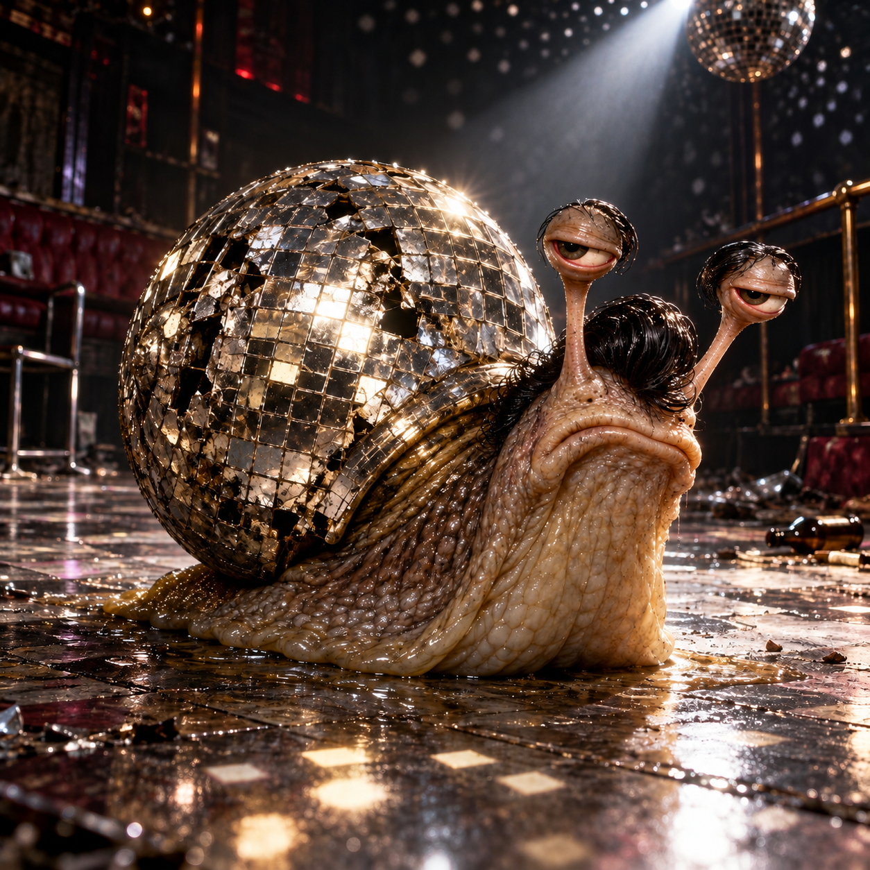 SHELLVIS, a disco snail with a mirrored shell